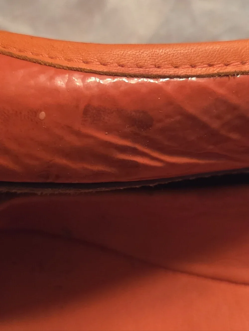 Tory Burch Orange Patent Leather Logo Ballet Flats
